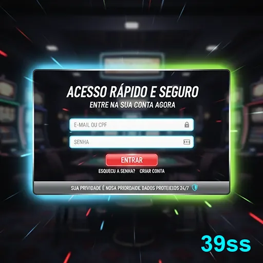 Tela de login do aplicativo 39ss para apostas seguras.