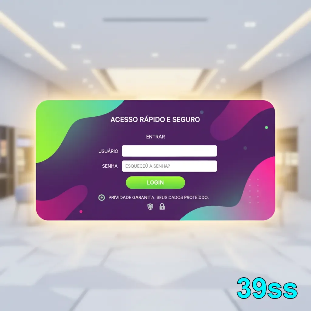 Tela de login do 39ss com opções de acesso seguro.