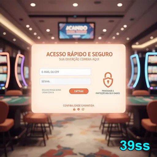 Tela de login do 39ss mostrando acesso rápido e seguro.