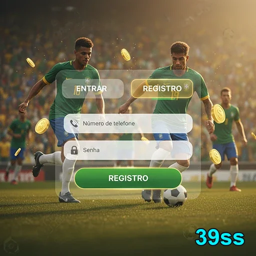 Jogadores de futebol com interface de registro do 39ss.