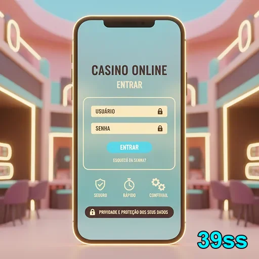 Interface de login do cassino online 39ss em celular.
