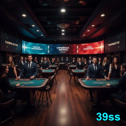 Interface VIP da 39ss com dealers em um cassino moderno.