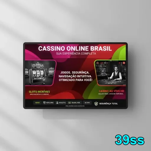 Tela de cassino online da 39ss destacando segurança e jogos.