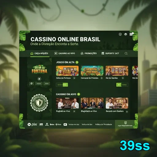 Interface do site 39ss com jogos de cassino e suporte VIP.