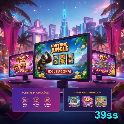 Interface do 39ss com três jogos de caça-níqueis exibidos.