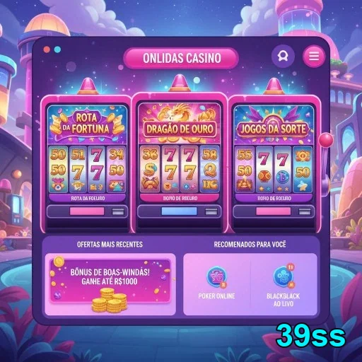 Interface do cassino online da 39ss com jogos destacados.