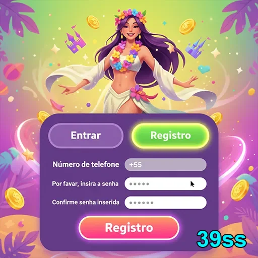 Interface de registro da plataforma 39ss com serviços VIP
