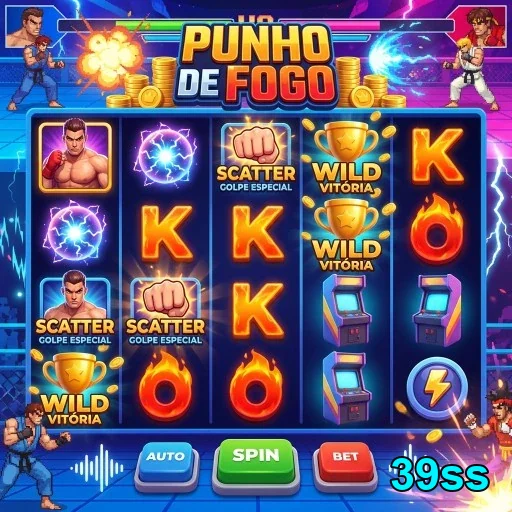 Interface de jogo de slots 'Punho de Fogo' no 39ss.