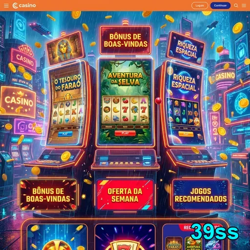 Máquina de caça-níqueis iluminada no site 39ss.