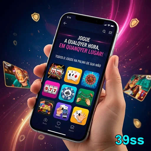 Imagem de celular mostrando jogos da 39ss com promoções VIP.